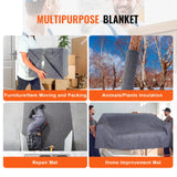 VEVOR Moving Blankets, 1829 x 1372 mm, 12 kg/dz Weight, 12 Pack, Professional Recycled Cotton Packing Blanket, Large Heavy Duty Shipping Mover Pads Perfect for Protecting Furniture, Floors, Appliances - Rear View