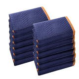 VEVOR Moving Blankets, 2032 x 1829 mm, 15.6 kg/dz, 12 Packs, Professional Non-Woven & Recycled Cotton Packing Blanket, Heavy Duty Mover Pads for Protecting Furniture, Floors, Appliances, Blue/Orange - Extra Image