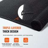 VEVOR Sound Dampening Blanket, 2438 x 2032 mm Extra Large Studio Grommeted Soundproof Blanket with Grommets, Light Blocker for Door Acoustic Noise Blocking Blanket Studio Sound Absorption Sheet, Black - Side View