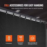 VEVOR Sound Dampening Blanket, 2438 x 2032 mm Extra Large Studio Grommeted Soundproof Blanket with Grommets, Light Blocker for Door Acoustic Noise Blocking Blanket Studio Sound Absorption Sheet, Black - 45-Degree Angle