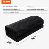 VEVOR Sound Dampening Blanket, 2438 x 2032 mm Extra Large Studio Grommeted Soundproof Blanket with Grommets, Light Blocker for Door Acoustic Noise Blocking Blanket Studio Sound Absorption Sheet, Black - Close-Up Angle