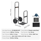VEVOR Firewood Log Cart Wood Mover Hauler 250 lbs Capacity on PU Wheels Dolly - Close-Up Angle