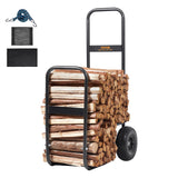 VEVOR Firewood Log Cart Wood Mover Hauler 250 lbs Capacity on PU Wheels Dolly - Extra Image