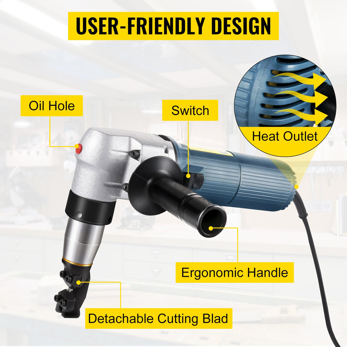 VEVOR Electric Nibbler 4 mm Heavy Duty Metal Sheet Cutter Stainless Steel 625W