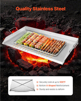 VEVOR 36x22 in Flat Top Griddle Stainless Steel Universal BBQ Grill Pan Cookware - Front View
