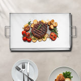 VEVOR 36x22 in Flat Top Griddle Stainless Steel Universal BBQ Grill Pan Cookware - Low Angle