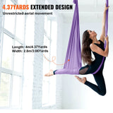 VEVOR Aerial Yoga Hammock & Swing, 4 m Length, Yoga Starter Kit with 100gsm Nylon Fabric, Full Rigging Hardware and Easy Set-up Guide, Antigravity