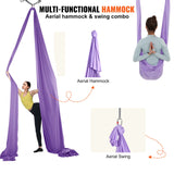 VEVOR Aerial Yoga Hammock & Swing, 4 m Length, Yoga Starter Kit with 100gsm Nylon Fabric, Full Rigging Hardware and Easy Set-up Guide, Antigravity