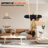 VEVOR Aerial Yoga Hammock & Swing, 5 m Length, Aerial Yoga Starter Kit with 100gsm Nylon Fabric, Full Rigging Hardware & Easy Set-up Guide, Antigravity Flying for All Levels Fitness Bodybuilding, Gold - Side View