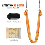 VEVOR Aerial Yoga Hammock & Swing, 5 m Length, Aerial Yoga Starter Kit with 100gsm Nylon Fabric, Full Rigging Hardware & Easy Set-up Guide, Antigravity Flying for All Levels Fitness Bodybuilding, Gold - Rear View