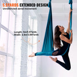 VEVOR Aerial Yoga Hammock & Swing, 5 m Length Aerial Yoga Starter Kit with 100gsm Nylon Fabric, Full Rigging Hardware & Easy Set-up Guide, Antigravity