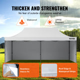 VEVOR Pop Up Canopy Tent Outdoor Gazebo Tent 10x20FT with Sidewalls & Bag White - Side View