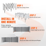 VEVOR Pop Up Canopy Tent Outdoor Gazebo Tent 10x20FT with Sidewalls & Bag White - Top-Down View