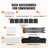 VEVOR Pop Up Canopy Tent Outdoor Gazebo Tent 10x20FT with Sidewalls & Bag White - Rear View