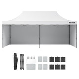 Pop Up Canopy Tent Outdoor Gazebo Tent 10x20FT with Sidewalls & Bag White