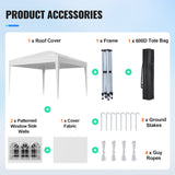 VEVOR Pop Up Canopy, 2.95 x 2.95 m Instant Canopy Portable Gazebo with 3 Sidewalls & 2 Ventilated Windows, Height Adjustable Pop-Up Outdoor Shelter Tent for Events, Patio, Backyard, Party, Parking - Close-Up Angle