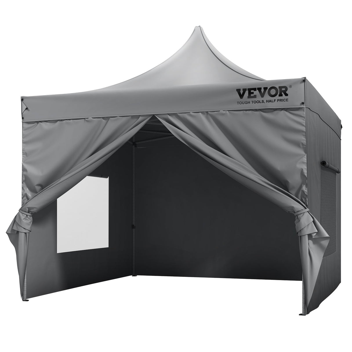 VEVOR  304.8 x 304.8 cm Pop up Canopy with Removable Sidewalls, Instant Canopies Portable Gazebo & Wheeled Bag, UV Resistant Waterproof, Enclosed Canopy Tent for Outdoor Events, Patio, Backyard, Party