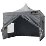 VEVOR  304.8 x 304.8 cm Pop up Canopy with Removable Sidewalls, Instant Canopies Portable Gazebo & Wheeled Bag, UV Resistant Waterproof, Enclosed Canopy Tent for Outdoor Events, Patio, Backyard, Party