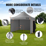 VEVOR  304.8 x 304.8 cm Pop up Canopy with Removable Sidewalls, Instant Canopies Portable Gazebo & Wheeled Bag, UV Resistant Waterproof, Enclosed Canopy Tent for Outdoor Events, Patio, Backyard, Party - 45-Degree Angle