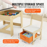 VEVOR Kids Table and Chair Set Wooden Activity Table with Storage Space & Boxes - Side View
