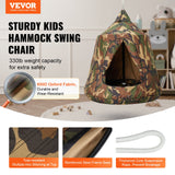 VEVOR Hanging Tree Tent, 330 LBS Capacity Hanging Tent Swing for Indoor and Outdoor Hammock Sensory Swing Chair w/LED Lights String, Inflatable Base, Ceiling Swing Pod Play Tent for Kids & Adults - Front View