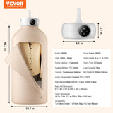 VEVOR Portable Clothes Dryer, Clothes Dryer with Dryer Bag, PTC Heating & LED Display, Foldable Mini Dryer with 5-H Timer for Apartments, Dorms, RVs, or Hotels, 600W, Beige - Close-Up Angle