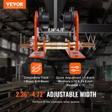 VEVOR Electric Hoist Manual Trolley, 0.5 Ton Load Capacity for PA200 PA250 PA300 PA400 PA500, Push Beam Trolley with Dual Wheels, 60 mm-120 mm Adjustable Beam Flange Width for Straight Curved I Beam - Front View