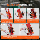 VEVOR Electric Hoist Manual Trolley, 0.5 Ton Load Capacity for PA200 PA250 PA300 PA400 PA500, Push Beam Trolley with Dual Wheels, 60 mm-120 mm Adjustable Beam Flange Width for Straight Curved I Beam - 45-Degree Angle