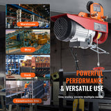 VEVOR Electric Hoist Manual Trolley, 0.5 Ton Load Capacity for PA200 PA250 PA300 PA400 PA500, Push Beam Trolley with Dual Wheels, 60 mm-120 mm Adjustable Beam Flange Width for Straight Curved I Beam - Rear View