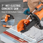 Electric Concrete Saw, 7 in Circular Saw Cutter, 2000 W High Power with Max. 2.5 in Cutting Depth, Wet/Dry Disk Saw Cutter Includes Water Line, Pump and Blade, for Stone, Brick