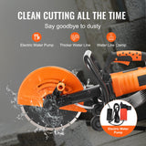 VEVOR 30.48cm Electric Concrete Saw Wet/Dry Saw Cutter with Water Pump and Blade - Side View