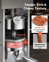 VEVOR Electric Sausage Stuffer, 22 LBS / 10 L Vertical Meat Stuffer, Stepless Speed Control and Foot Pedal, Stainless Steel Heavy Duty Sausage Filler with 4 Stuffing Tubes, for Commercial & Home Use - Side View