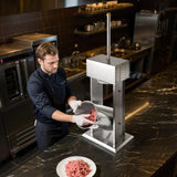 VEVOR Electric Sausage Stuffer, 33 LBS / 15 L Vertical Meat Stuffer, Stepless Speed Control and Foot Pedal, Stainless Steel Heavy Duty Sausage Filler with 4 Stuffing Tubes, for Commercial & Home Use - Low Angle