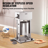 VEVOR Electric Sausage Stuffer 10L Variable Speed Sausage Maker Stainless Steel - Top-Down View