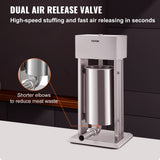 VEVOR Electric Sausage Stuffer 15L Variable Speed Sausage Maker Stainless Steel - Side View
