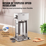 VEVOR Electric Sausage Stuffer 15L Variable Speed Sausage Maker Stainless Steel - Top-Down View