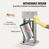 VEVOR Electric Sausage Stuffer 15L Variable Speed Sausage Maker Stainless Steel - Rear View