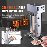 VEVOR Electric Sausage Stuffer 25 L Vertical Meat Stuffer 304 Stainless Steel - Top-Down View