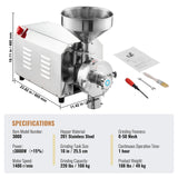 VEVOR Grain Grind Mill Grain Grinding Machine 3000W Food Processing Machinery - Close-Up Angle