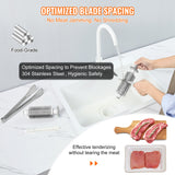 VEVOR Commercial Meat Tenderizer, Heavy Duty Stainless Steel Kitchen Tool with Handle, Meat Tong, and Cleaning Brush, 450W Electric Meat Tenderizer Machine for Beef, Turkey, Chicken, Pork, and Fish - Side View