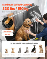 VEVOR 127 cm Electric Dog Grooming Bath Tub Stainless Steel w Water Filter - Side View