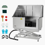 VEVOR 127 cm Electric Dog Grooming Bath Tub Stainless Steel w Water Filter