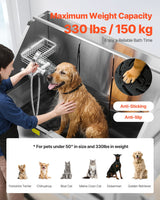VEVOR 127 cm Electric Dog Grooming Bath Tub Stainless Steel w Water Filter Left - Top-Down View