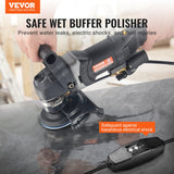 VEVOR Wet Stone Polisher 4-Inch 800W Electric Concrete Polisher 6 Speed 7 Pads - Front View