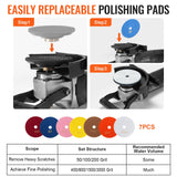 VEVOR Wet Stone Polisher 4-Inch 800W Electric Concrete Polisher 6 Speed 7 Pads - Top-Down View