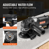 VEVOR Wet Stone Polisher 4-Inch 800W Electric Concrete Polisher 6 Speed 7 Pads - 45-Degree Angle