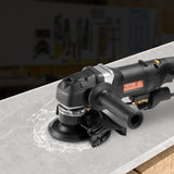 VEVOR Wet Stone Polisher 4-Inch 800W Electric Concrete Polisher 6 Speed 7 Pads - Low Angle
