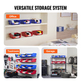VEVOR Plastic Storage Bin, (276 mm x 279 mm x 128 mm), Hanging Stackable Storage Organizer Bin, Blue/Red, 6-Pack, Heavy Duty Stacking Containers for