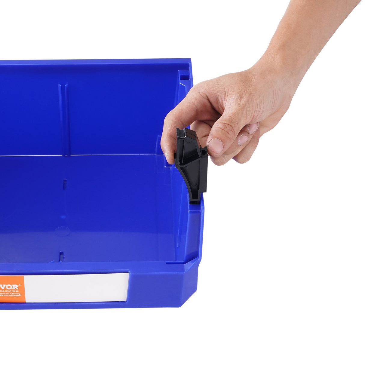 VEVOR Plastic Storage Bin, (276 mm x 279 mm x 128 mm), Hanging Stackable Storage Organizer Bin, Blue/Red, 6-Pack, Heavy Duty Stacking Containers for