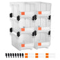 Plastic Stackable Storage Bins, 37.7 x 21.5 x 18 cm (6 Pack), Plastic Containers for Organizing & Storage Bins for Closet, Garage, Small Parts, Office Supplies, Other Accessories, Transparent